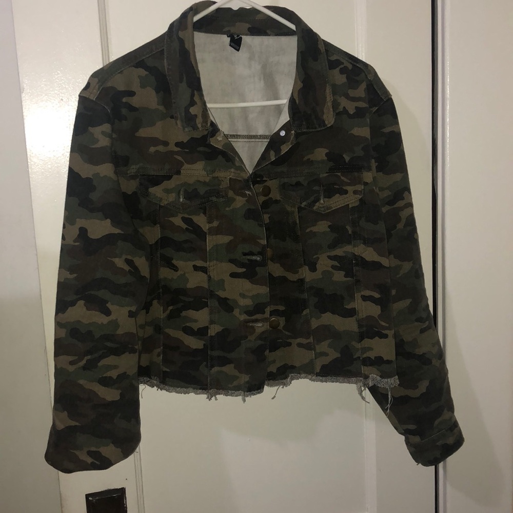 Army mini jean jacket